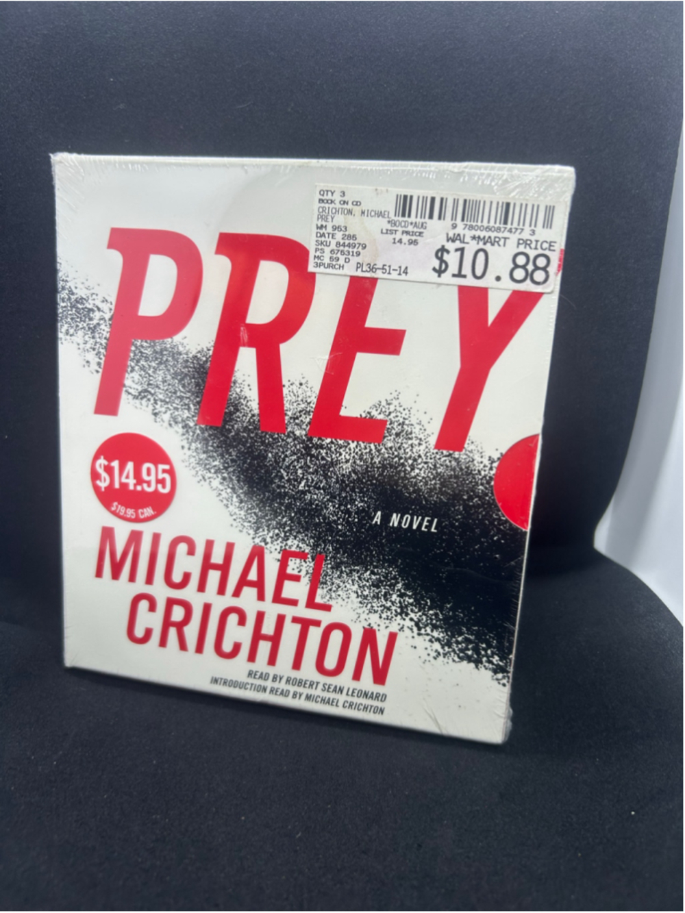 HarperCollins Prey by Michael Crichton Audio CD Book One Size White Red